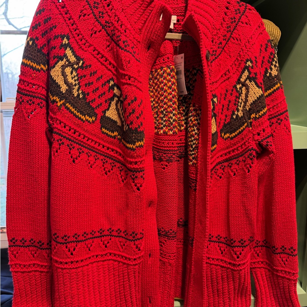 Signature Red and Brown Women's Cardigan